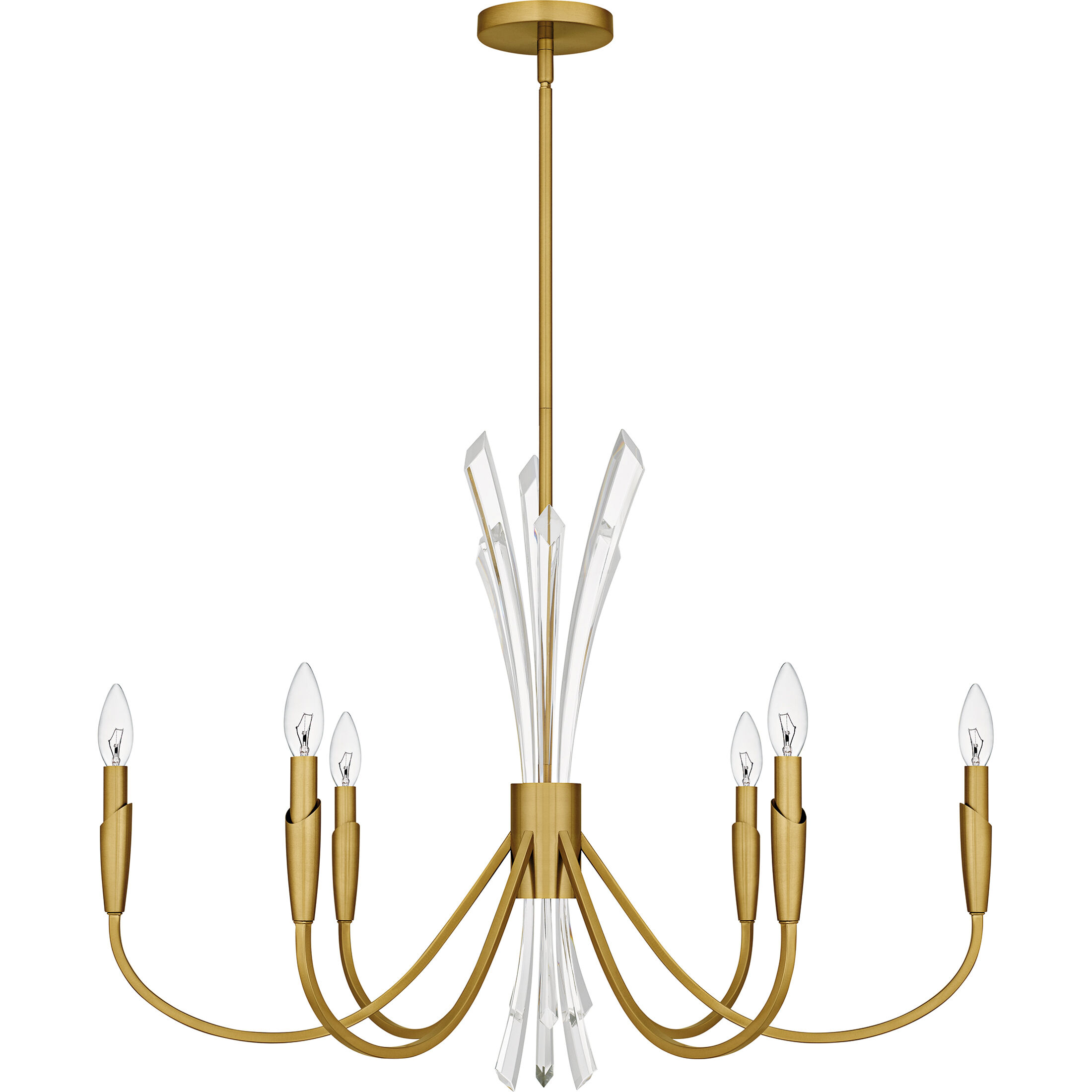 Cecily 6 Light 32 inch Brushed Gold Chandelier Ceiling Light