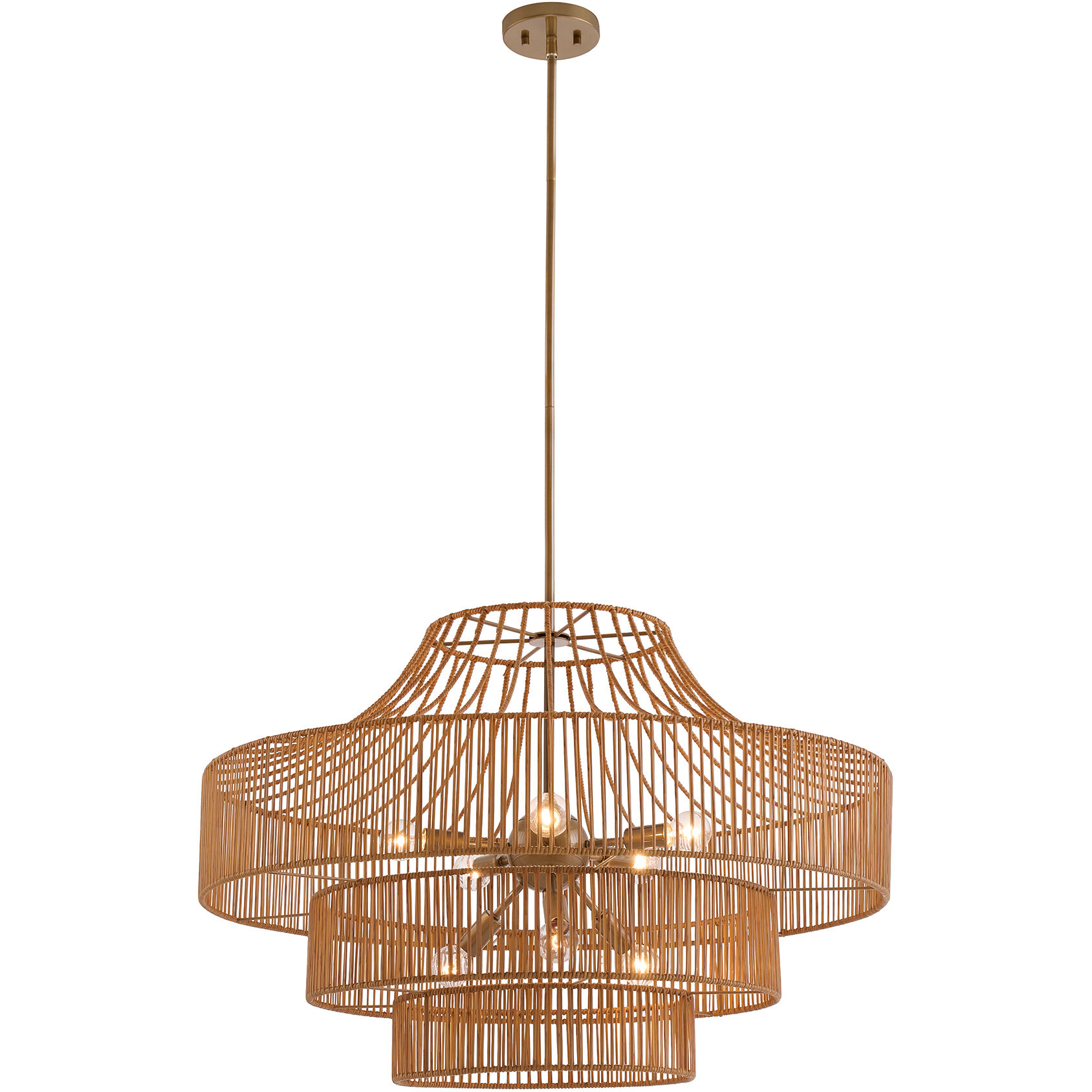 Medlock 8 Light 32 inch Burnished Brass Outdoor Chandelier