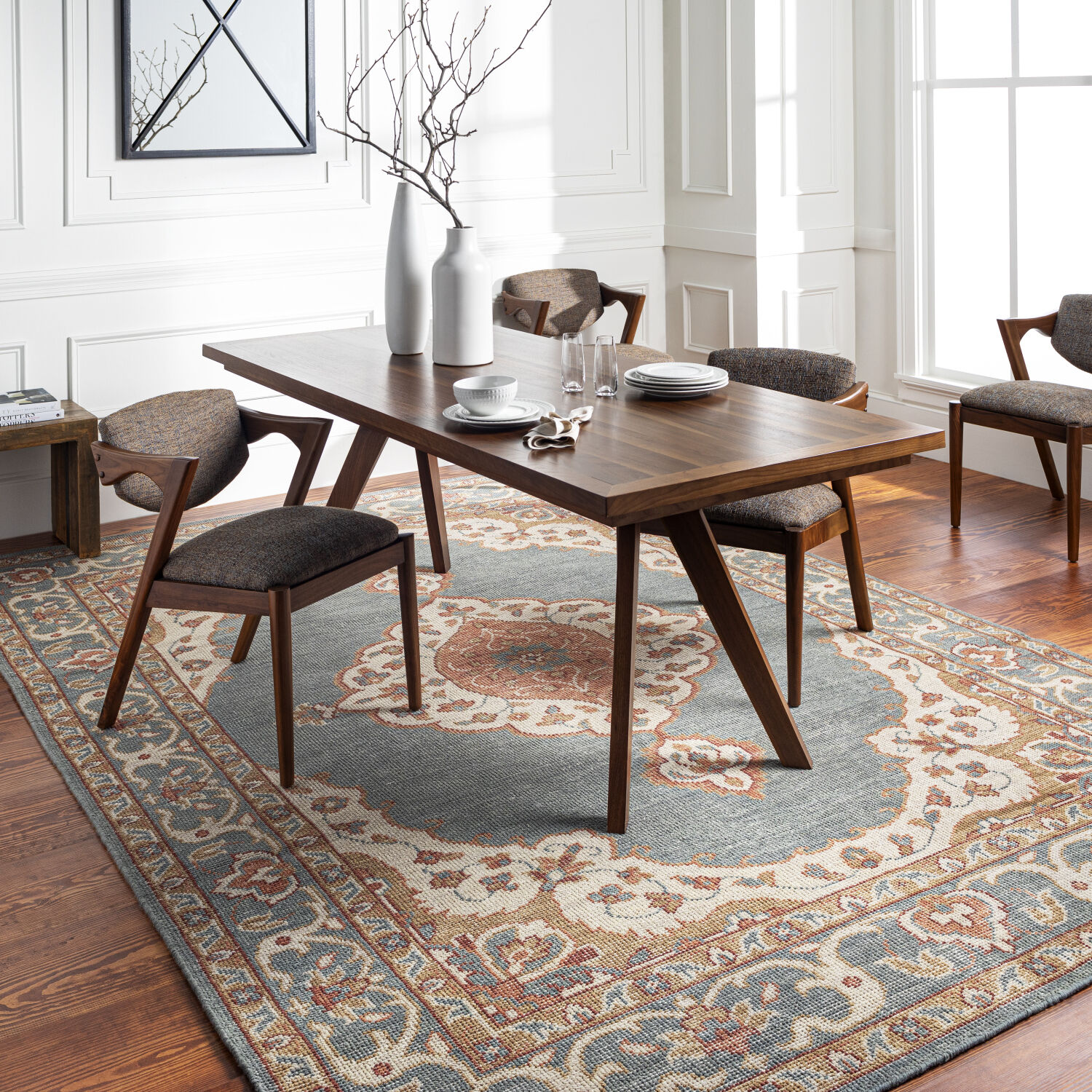 Zahra 102 X 66 inch Dusty Sage Rug in 6 X 9, Rectangle