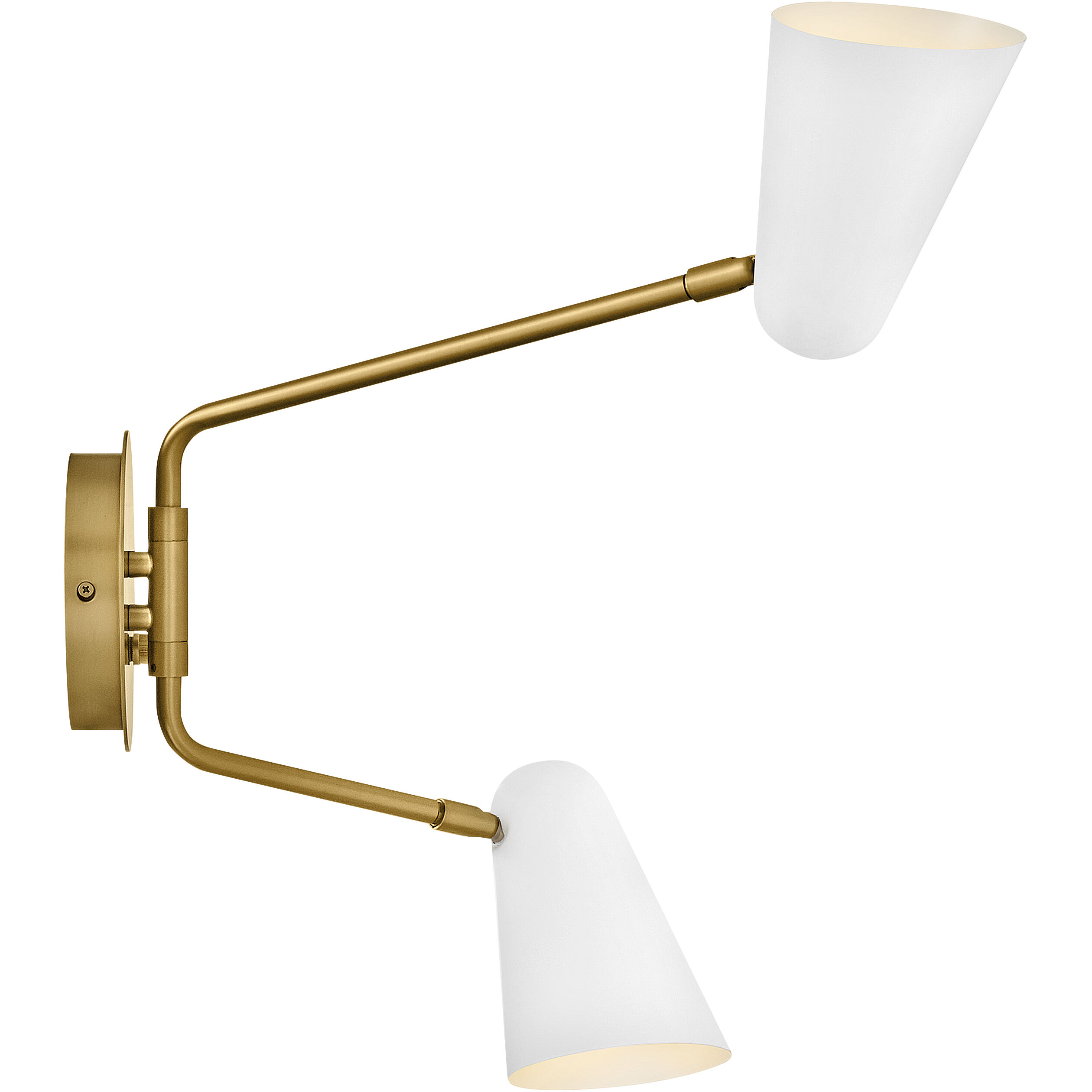 Birdie LED 22.75 inch Lacquered Brass with Matte White accents Sconce Wall Light