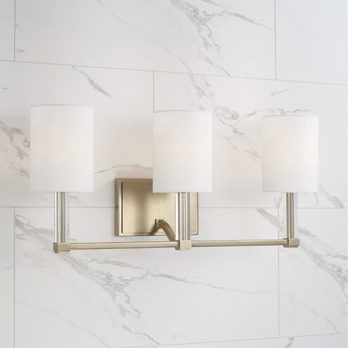 Ingrid 3 Light 24 inch Matte Brass Vanity Light Wall Light