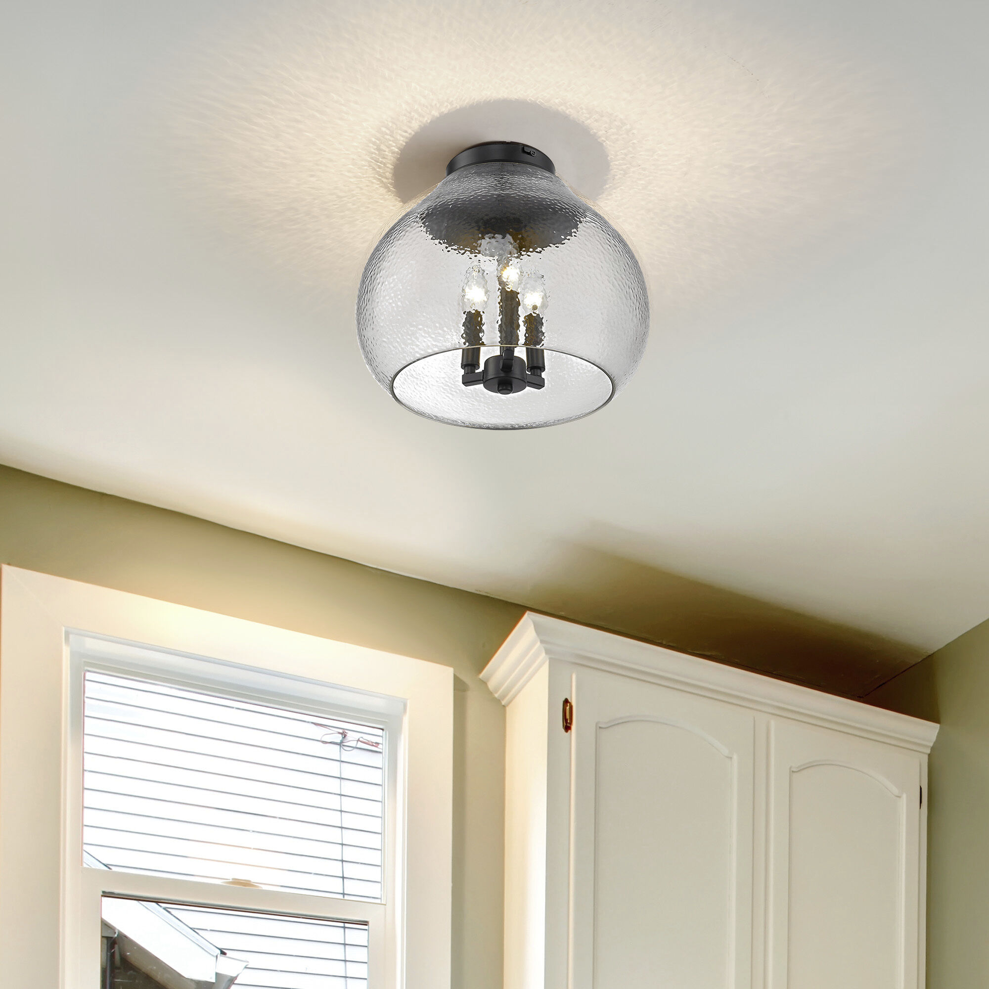 Ariella 3 Light 13.75 inch Matte Black Flush Mount Ceiling Light