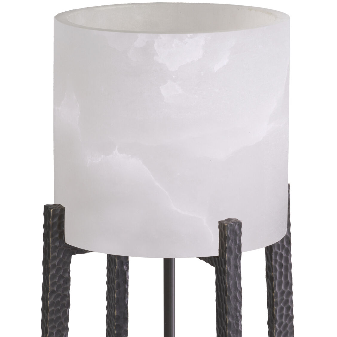 Fraser 26.97 inch 40 watt Bronze Highlight with Alabaster Table Lamp Portable Light, Large