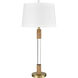 Island Summit 36 inch 150.00 watt Clear with Natural and Brass Table Lamp Portable Light