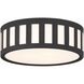 Kendal 3 Light 14 inch Black Forged Flush Ceiling Light