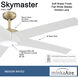 Skymaster 64 inch Soft Brass with Flat White Blades Ceiling Fan