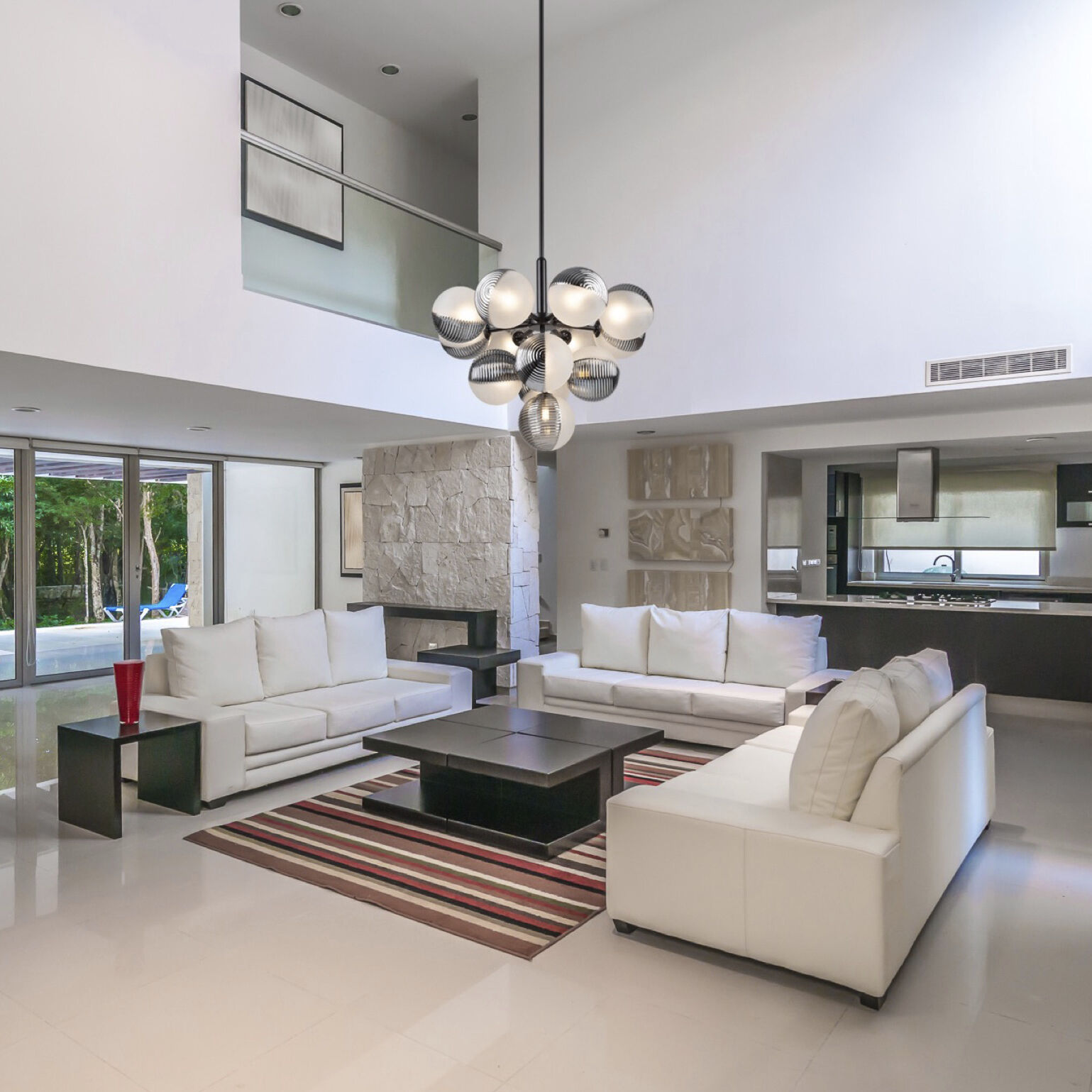 Bolla LED 24.5 inch Black Chandelier Ceiling Light