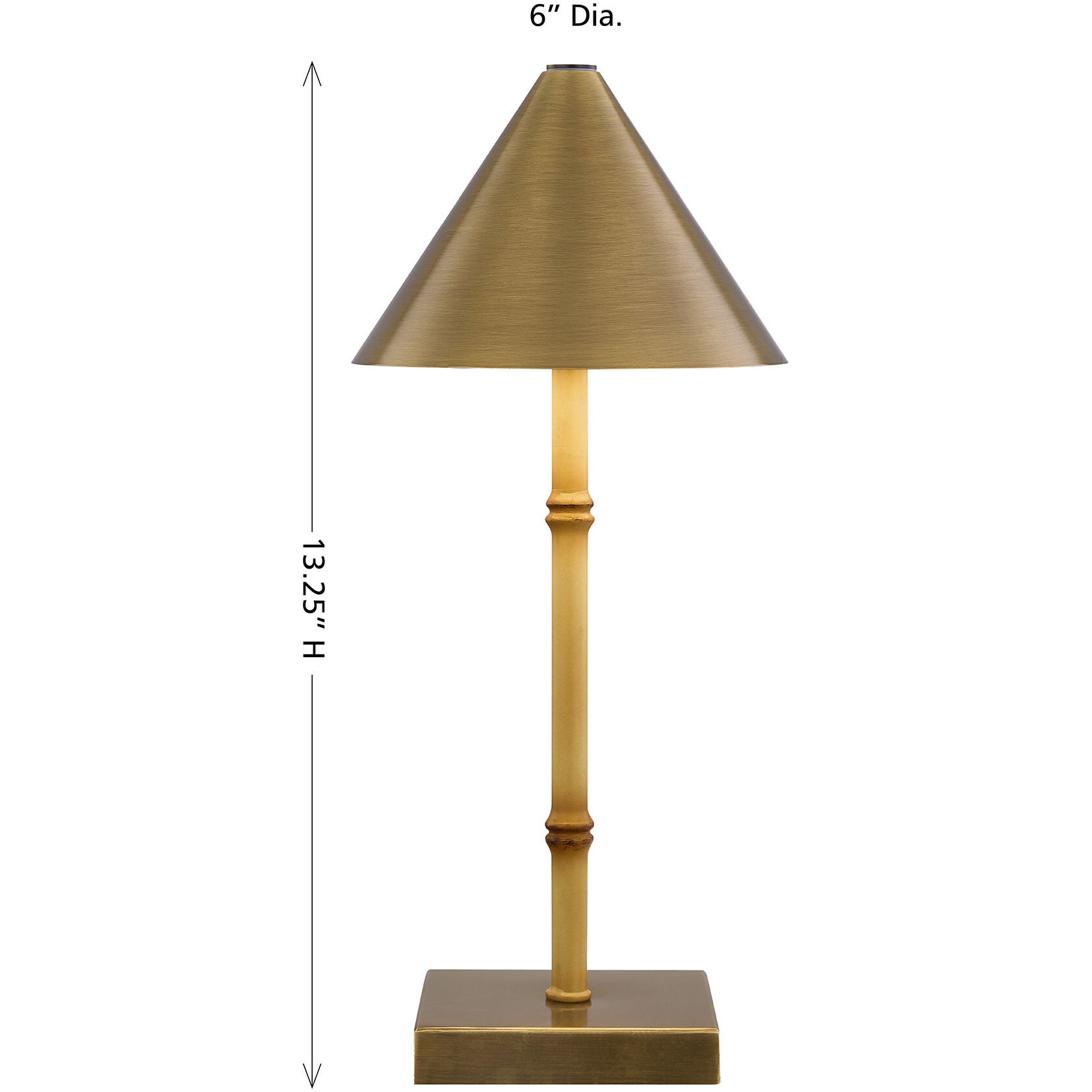 Mae 13.38 inch 2.30 watt Natural Bamboo Portable Rechargeable Table Lamp Portable Light, Coco & Dash