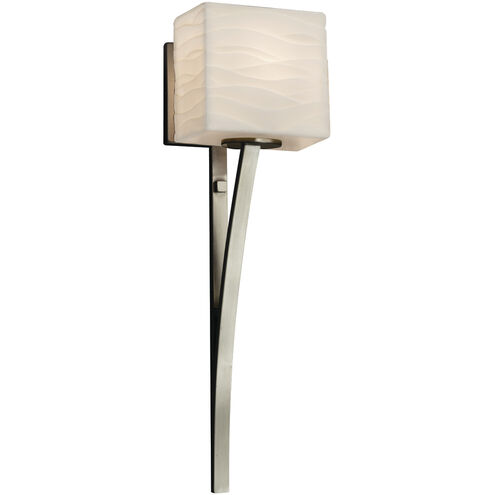 Porcelina 1 Light 5.5 inch Brushed Nickel Wall Sconce Wall Light in Waves, Incandescent