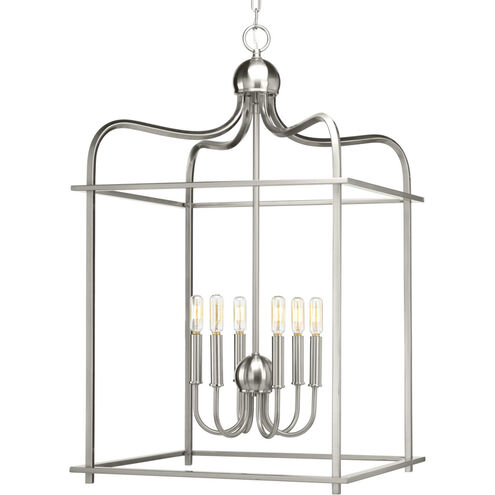 Stokley 6 Light 20 inch Brushed Nickel Pendant Ceiling Light, Design Series