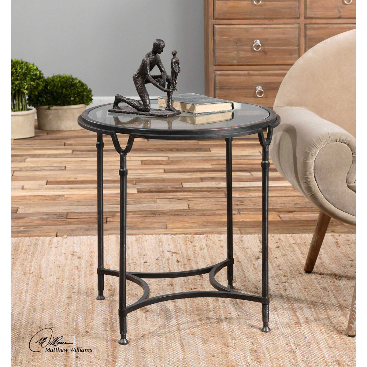 Samson 25 X 24 inch Black Steel Side Table