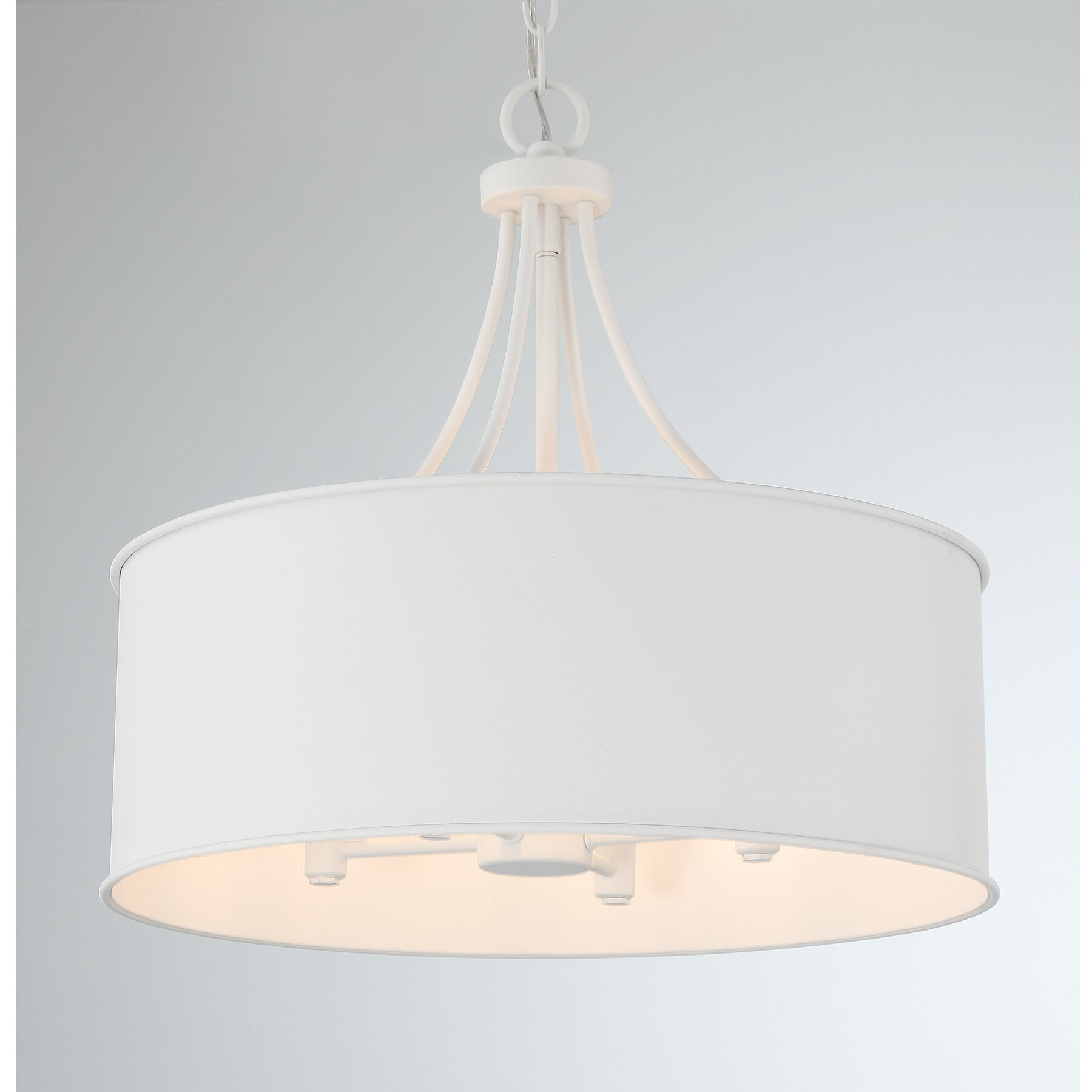 Traditional 4 Light 18 inch Bisque White Pendant Ceiling Light