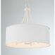 Traditional 4 Light 18 inch Bisque White Pendant Ceiling Light