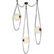 Petra 14.5 inch Urban Bronze and Cloud Glass Chandelier Ceiling Light