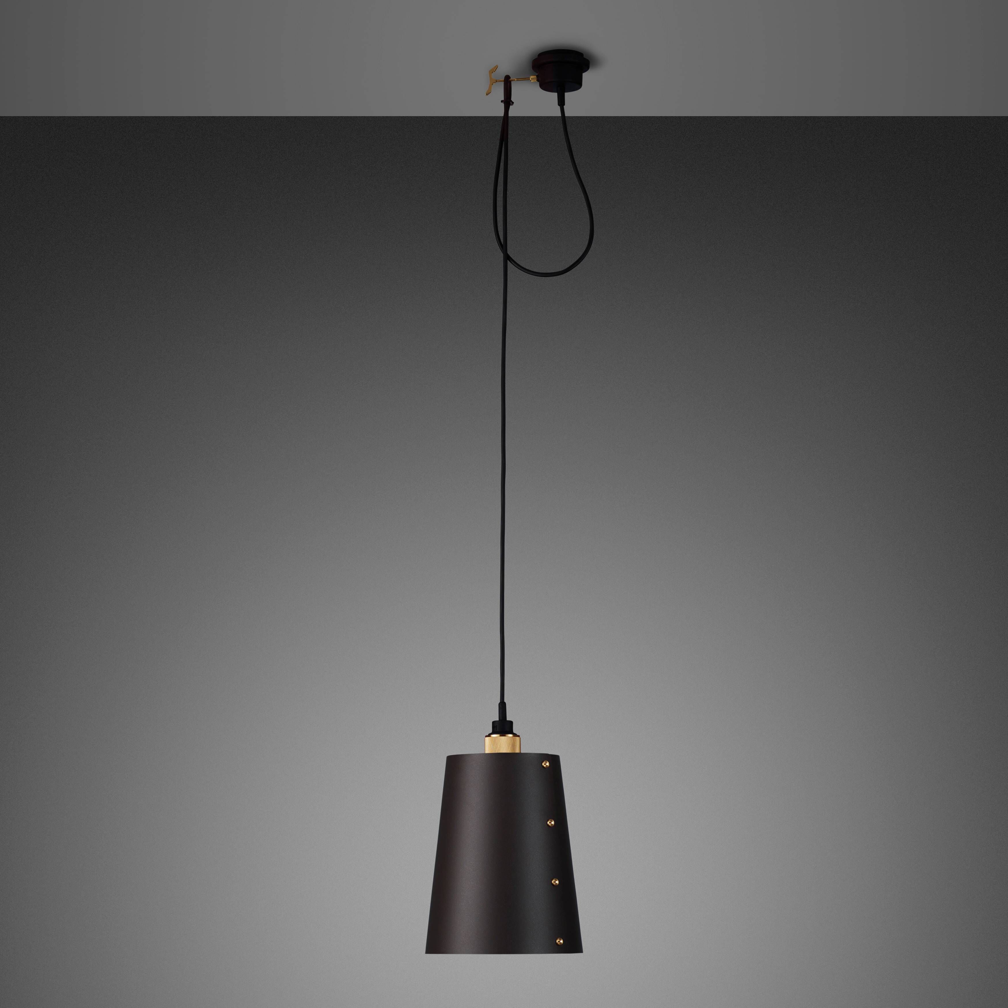 Hooked 1.0 LED 8.27 inch Graphite / Brass Pendant Ceiling Light