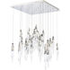 Beyond Kindjal LED 28 inch Polished Nickel Multi-Light Pendant Ceiling Light, Square Canopy