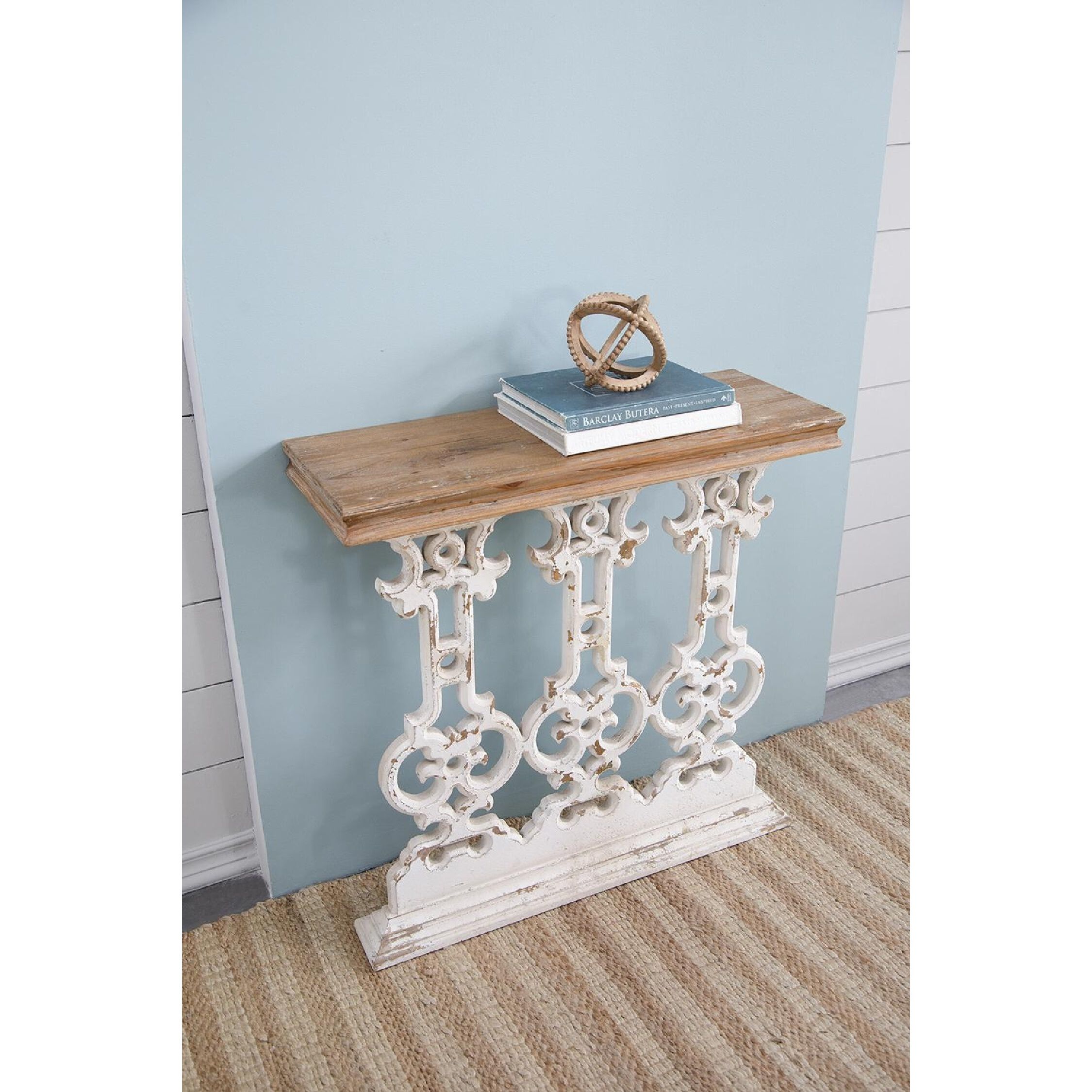 Classic 31.9 X 11.8 inch Natural/White Console Table