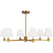 AH by Alexa Hampton Paisley 6 Light 36 inch Burnished Brass Chandelier Ceiling Light