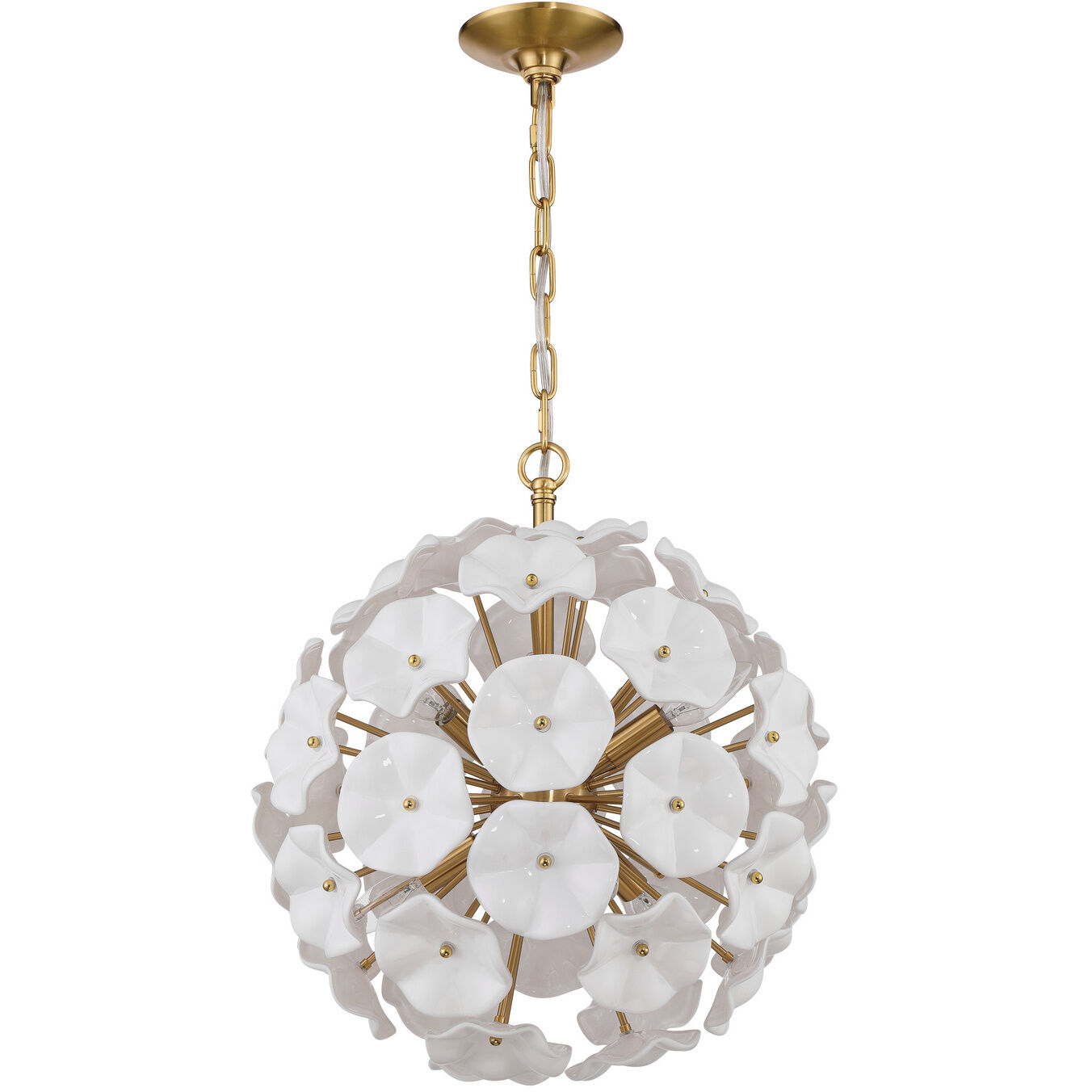 Esme 6 Light 18.25 inch Aged Brass Chandelier Ceiling Light