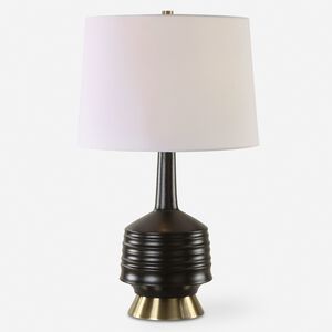 Foster 26 inch 150.00 watt Textured Black Glaze and Antique Brass Table Lamp Portable Light