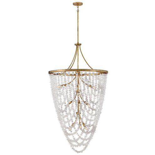 Myra 12 Light 35 inch Distressed Brass Chandelier Ceiling Light