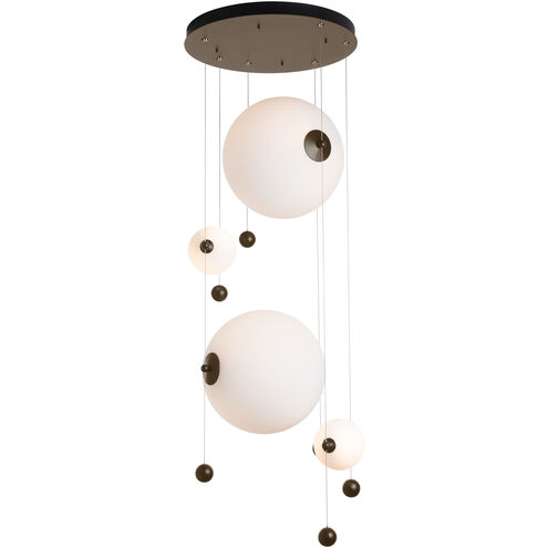 Abacus LED 19.8 inch Modern Brass Pendant Ceiling Light in Opal, Round