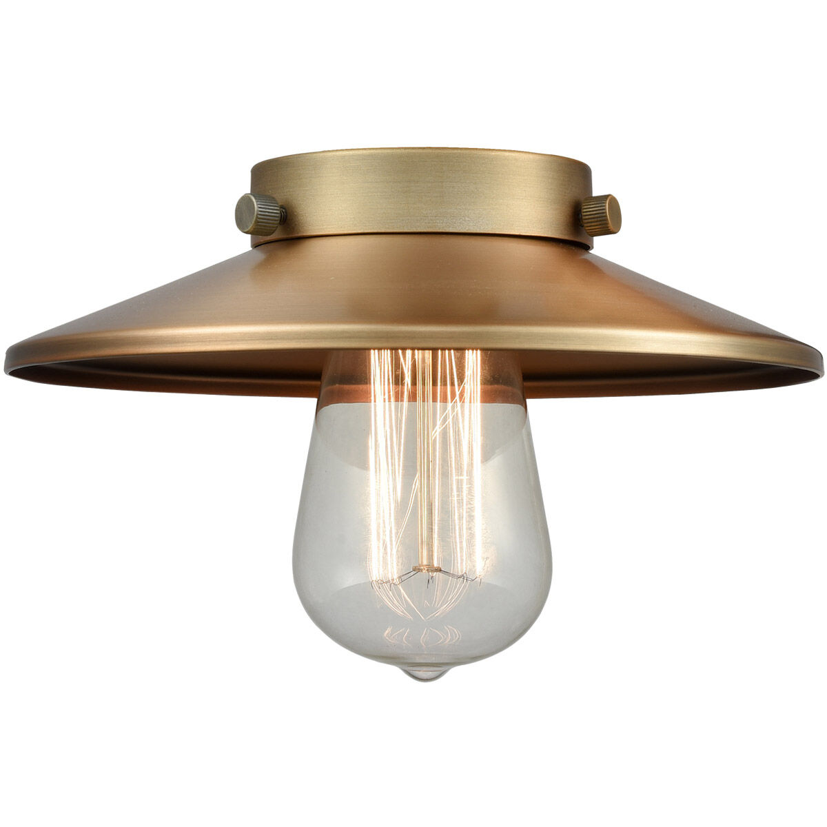 Railroad Brushed Brass 8 inch Metal Shade