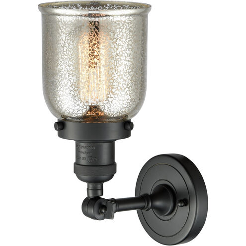 Franklin Restoration Small Bell LED 5 inch Matte Black Sconce Wall Light in Silver Plated Mercury Glass, Franklin Restoration