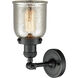 Franklin Restoration Small Bell LED 5 inch Matte Black Sconce Wall Light in Silver Plated Mercury Glass, Franklin Restoration