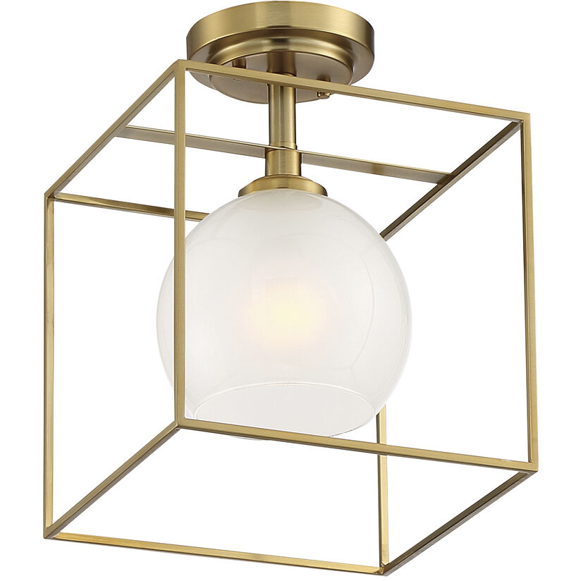 Cowen 1 Light 10 inch Brushed Gold Semi-Flush Ceiling Light