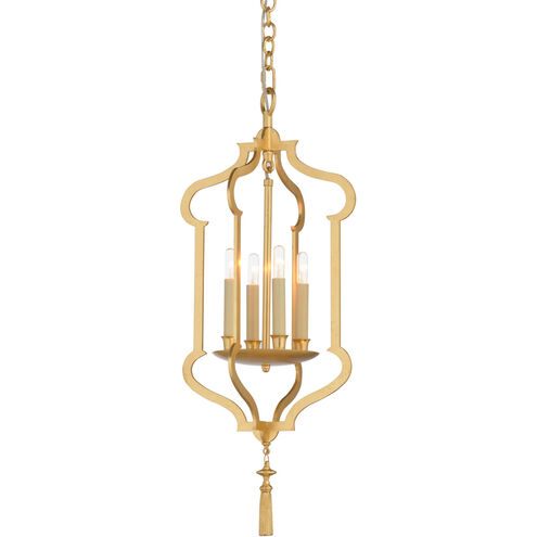 Claire 4 Light 13 inch Gold Leaf Lantern