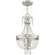 Valentina 3 Light 10 inch Brushed Nickel Pendant Ceiling Light