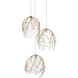Banyan 3 Light 7.5 inch Antique Brass Multi-Drop Pendant Ceiling Light