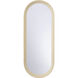 Oval Leather 60.5 X 24 inch White/Cream Mirror