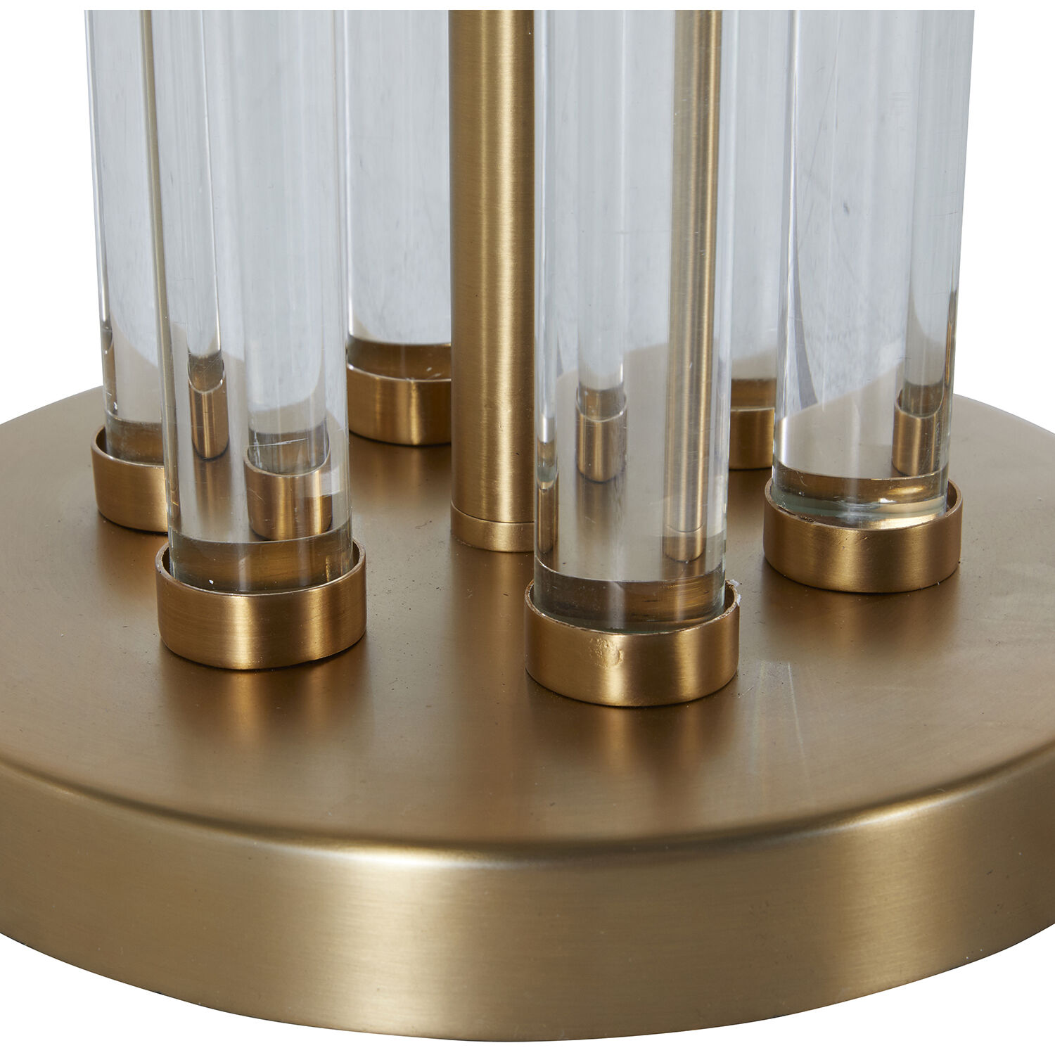 Merna 37.5 inch Antique Brass / White Linen Table Lamp Portable Light