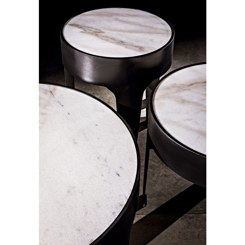 Cylinder 24 X 18 inch Matte Black Side Table, Small