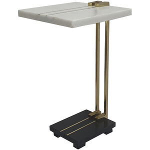 Darush 22.2 X 12.5 inch White and Gold and Black Side Table