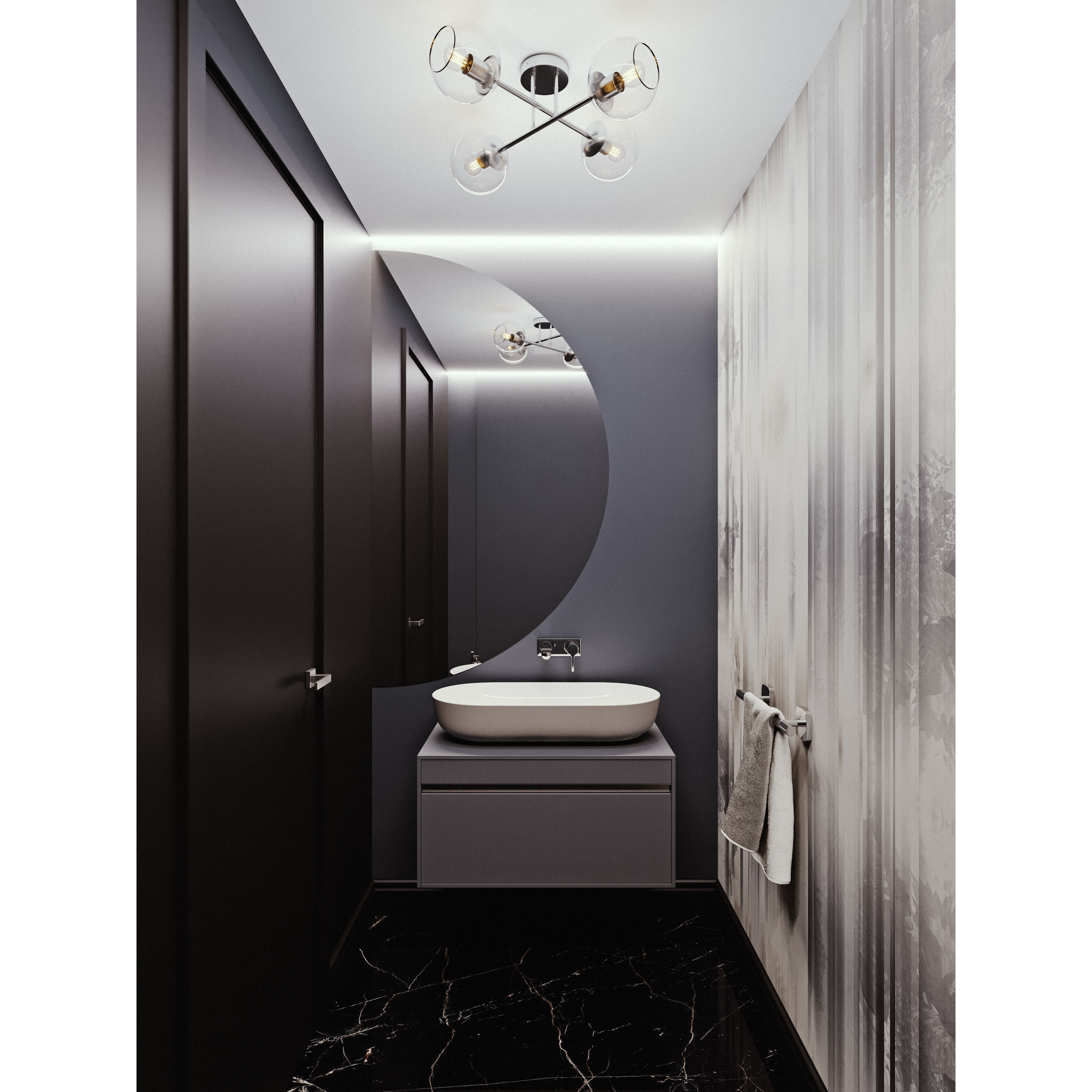 Jamie 4 Light 25 inch Satin Nickel Semi-Flush Mount Ceiling Light