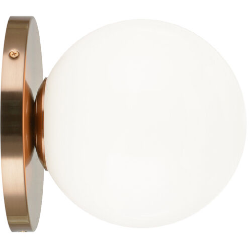 Cosmo 1 Light 7 inch Aged Gold Brass Wall Sconce Wall Light in Aged Gold Brass and Opal Glass