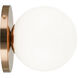 Cosmo Wall Sconce Wall Light in Aged Gold Brass and Opal Glass