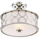 Mid-Century Modern 2 Light 13 inch Polished Nickel Semi-Flush Ceiling Light