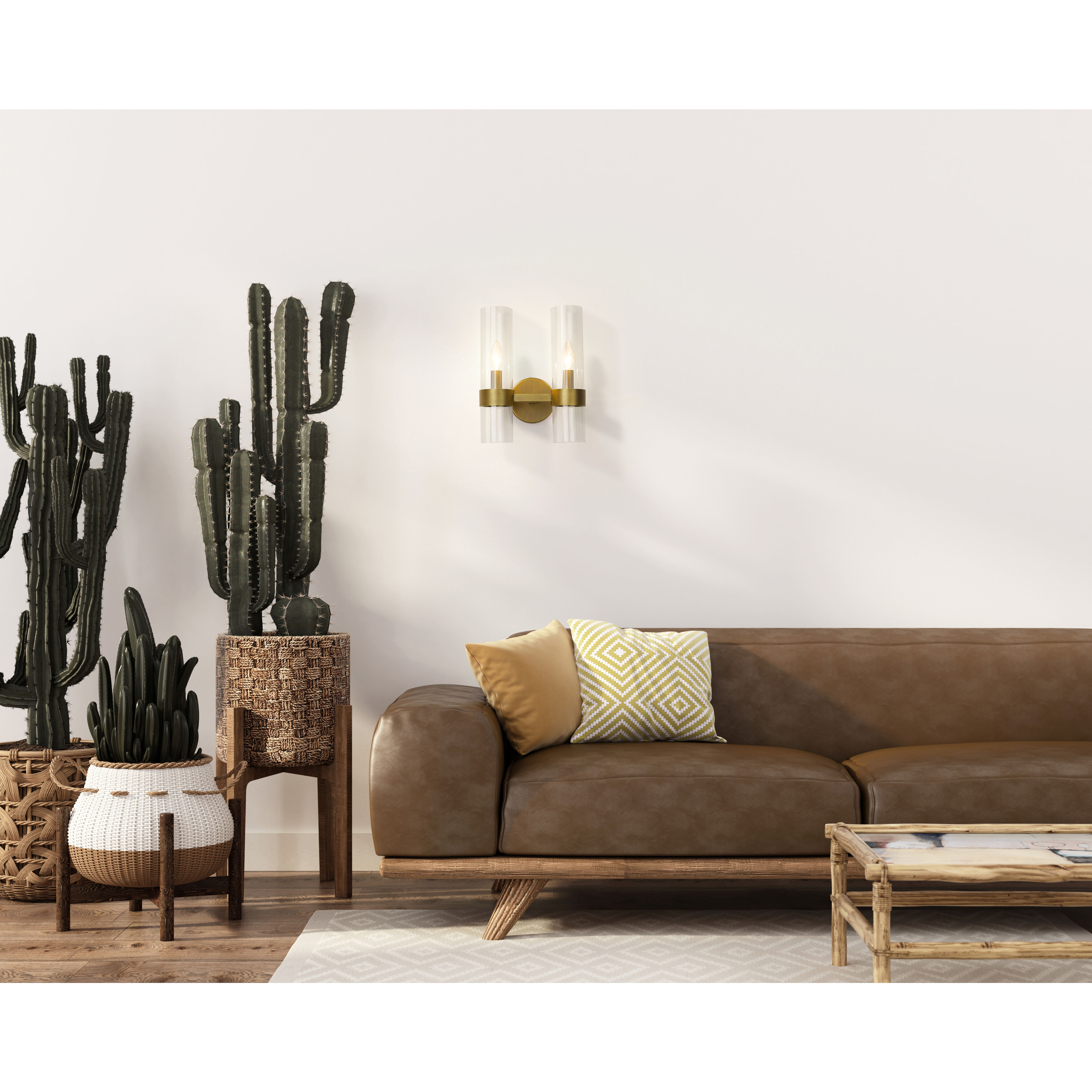 Datus 2 Light 6.5 inch Rubbed Brass Wall Sconce Wall Light