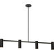 Zentro 4 Light 48 inch Midnight Black Linear Chandelier Ceiling Light in Incandescent