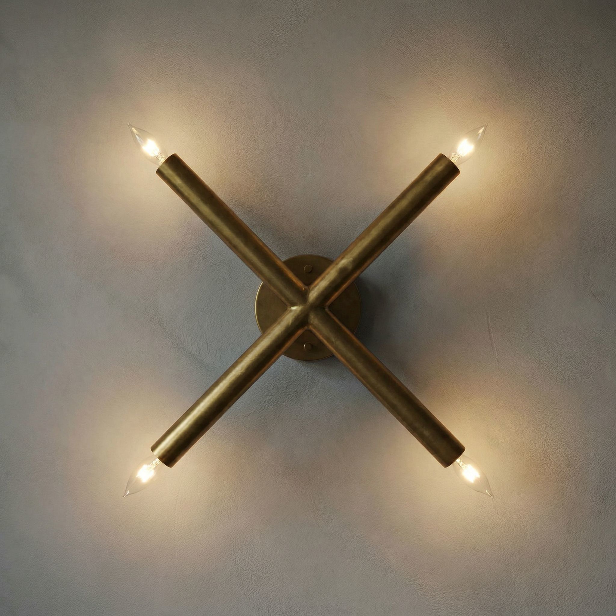 Cross 4 Light 19.5 inch Antique Brass Sconce Wall Light