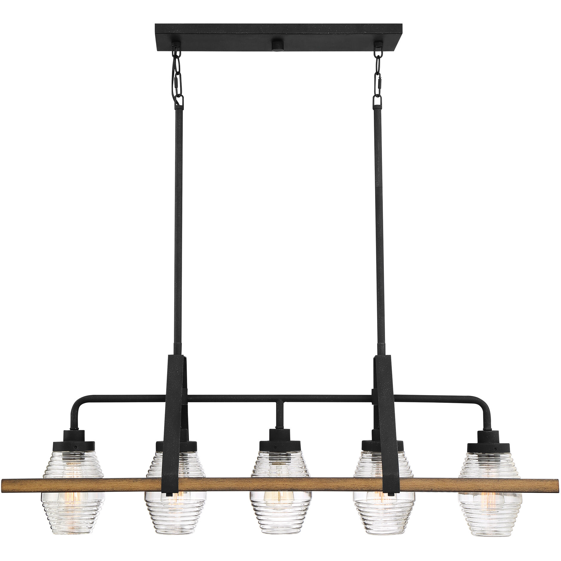 Guilford 5 Light 40 inch Grey Ash Island Light Ceiling Light