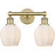 Norfolk 2 Light 14.75 inch Brushed Brass Bath Vanity Light Wall Light in Matte White