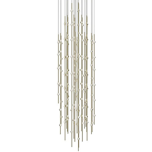 Constellation LED 25 inch Satin Brass Chandelier Ceiling Light in 3000K, Clear, Standard Suspension