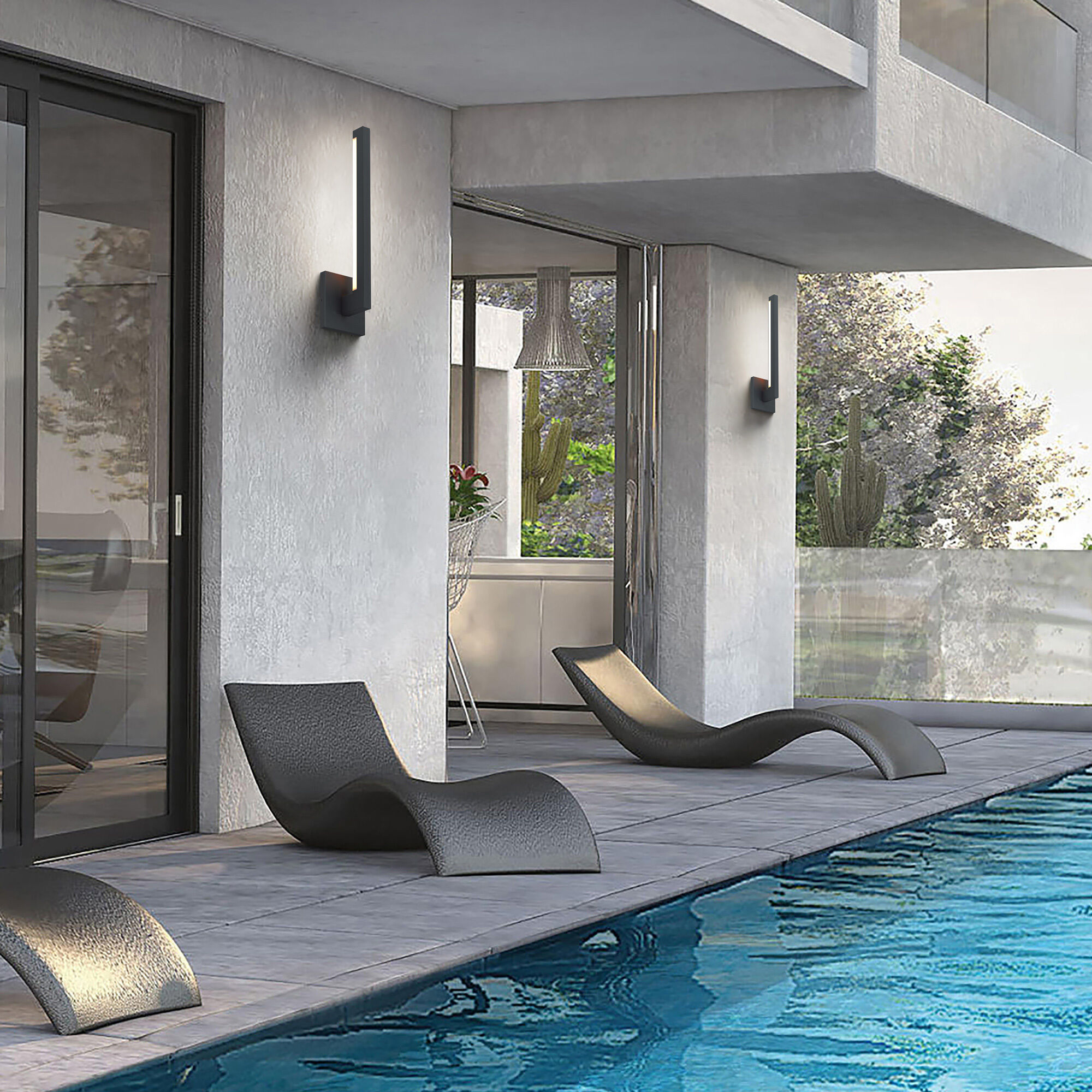 Lana LED 24 inch Sand Black Outdoor Wall Sconce