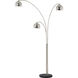 Triplet 85 inch 14.00 watt Satin Nickel Arc Floor Lamp Portable Light