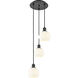 Ballston White Venetian 3 Light 12.5 inch Matte Black Cord Hung Multi Pendant Ceiling Light